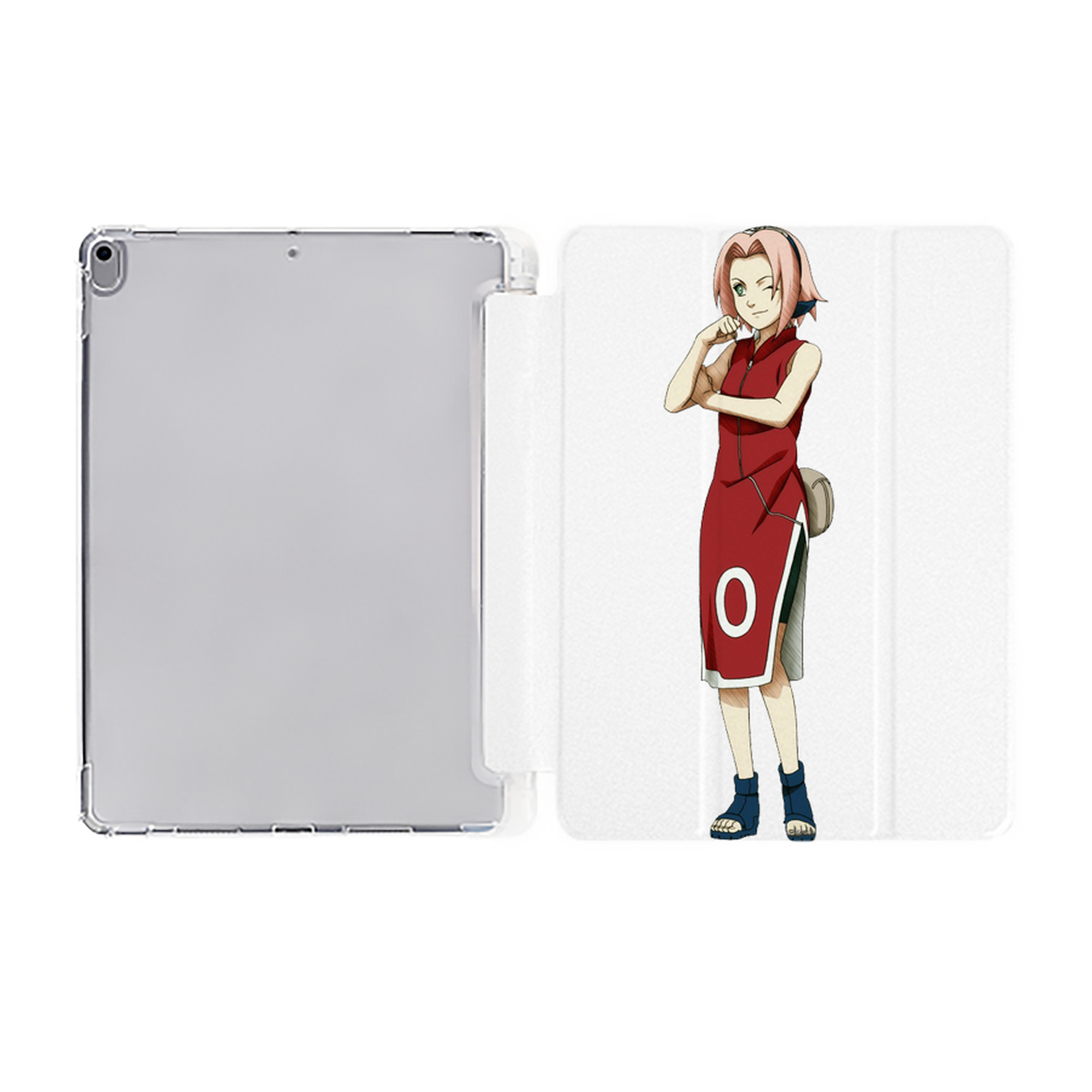 （画像用） NARUTO -ナルト- 春野サクラ Haruno Sakura IPad ケース ペン収納付き 三つ折りスタンド PUレザー×シリコン 対応機種9.5/10.5/10.9インチ